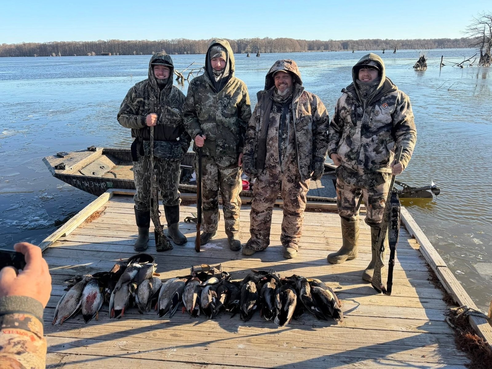 Duck hunting Reelfoot Lake Tennessee flooded timber